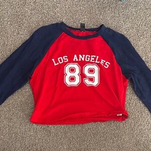 Red and Blue Kids Raglan Shirt